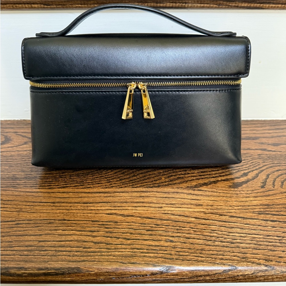 JW PEI Black Box Bag with Gold Zipper